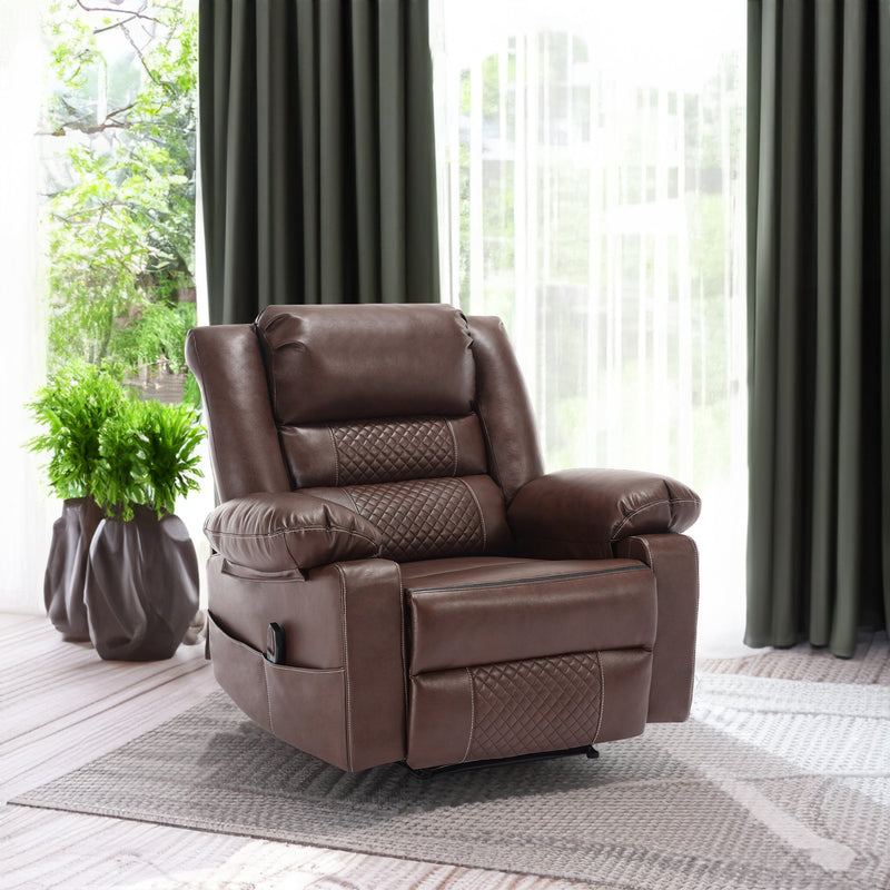 Breathable Leather Massage Recliner Chair Manual Living Room Reclining Sofa by V.I.P Digital Presence
