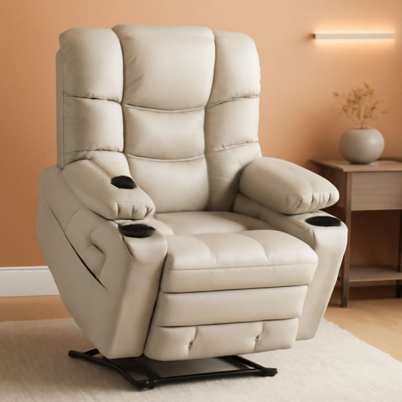 Large Dual Motor Power Lift Recliner With Massage And Heat by ShipItFurniture