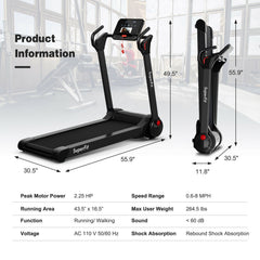 SP37610NY 2.25 HP Electric Motorized Folding Running Treadmill Machine by DirectDeals