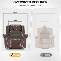 Breathable Leather Massage Recliner Chair Manual Living Room Reclining Sofa by V.I.P Digital Presence