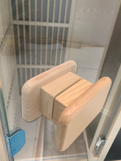 Zoppinh Blisspod Vienna Far Infrared Sauna with wooden interior and control panel, designed for home relaxation.