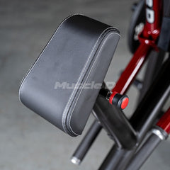 Muscle D Power Leverage V2 Plate-Loaded Rear Delt Machine by Muscle D Fitness, featuring adjustable handles and padded seat.
