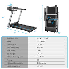 SP37613DK Italian Designed Folding Treadmill by DirectDeals