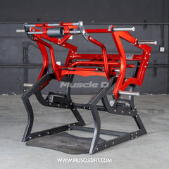 Muscle D Fitness Pro Strength Power Hack Squat machine with plate-loaded design for commercial gym workouts.