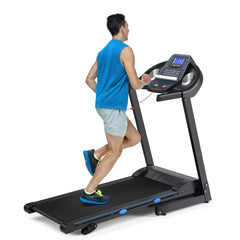 SP36091US 2.25 HP Folding Electric Motorized Power Treadmill with Blue Backlit LCD Display by DirectDeals