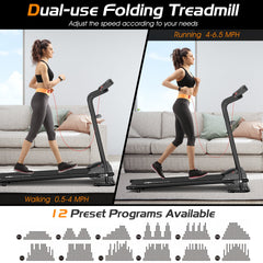 SP37708 1.0 HP Electric Mobile Power Foldable Treadmill by:DirectDeals
