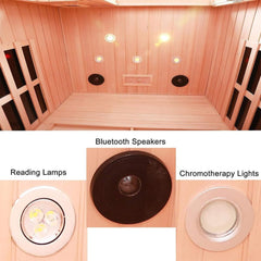 SAKSBY WHOLESALE Thermora Orien Premium 2-person infrared sauna with low EMF wood interior and ceramic heaters for home use.