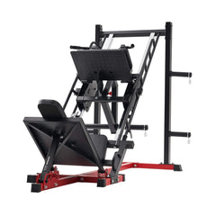 SAKSBY WHOLESALE Rovix 2000LBS adjustable leg press and hack squat machine for home gym workouts, front-left view.