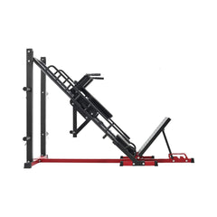 SAKSBY WHOLESALE Rovix 2000LBS adjustable leg press and hack squat machine for home gym workouts, right side view.
