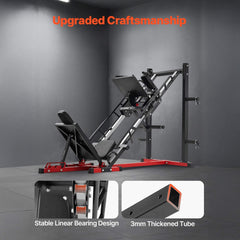 SAKSBY WHOLESALE Rovix 2000LBS adjustable leg press and hack squat machine for home gym workouts, with sturdy steel frame and padded seat.