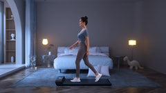 Foldable KingSmith WalkingPad A1 Pro treadmill for under desk use, featuring compact design and simple controls.