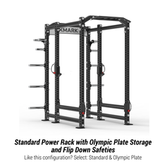 XM-5580-30 Viper Power Rack with Storage & Flip Down Safeties by XMARK