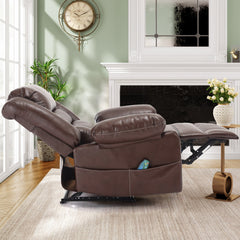 Breathable Leather Massage Recliner Chair Manual Living Room Reclining Sofa by V.I.P Digital Presence