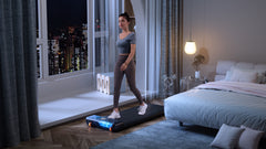 KingSmith WalkingPad A1 Pro foldable under desk treadmill, compact design for home or office use, shows walking surface and controls.