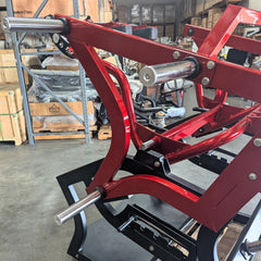 Muscle D Fitness Pro Strength Power Hack Squat machine with plate-loaded design for commercial gym workouts.