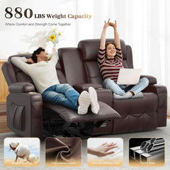 Reclining Massage Loveseat With USB Ports And Wall Hugger by ShipItFurniture