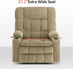 Large Dual Motor Power Lift Recliner Chair Massage Beige by ShipItFurniture