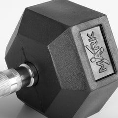 10 to 50 lbs. Rubber Hex Dumbbell Pairs Includes 2-Tier Storage Rack by XMARK