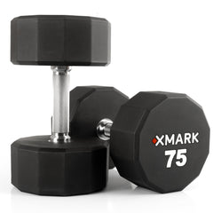 12-Sided Commercial Urethane Dumbbells (5-50 lb and 5-75 lb Sets) by XMARK