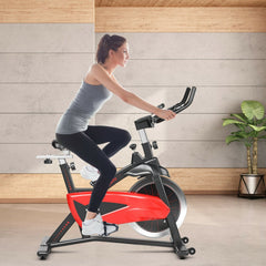 FH10005RB Magnetic Exercise Bike Fitness Cycling Bike with 35Lbs Flywheel for Home and Gym-Black & Red by DirectDeals