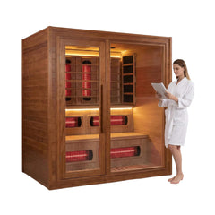 Rövia Elvaria 4-Person Indoor Canadian Red Cedar Infrared And Steam Sauna by SAKSBY WHOLESALE