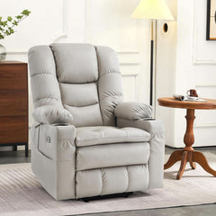 Large Dual Motor Power Lift Recliner With Massage And Heat by ShipItFurniture