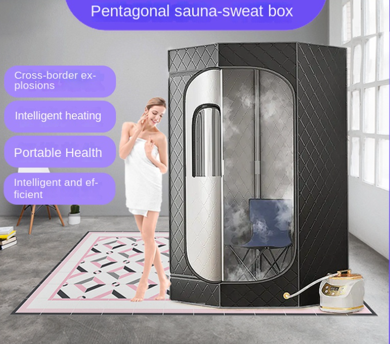 Portable Sauna Tent Five-Sided Home Bracket Steam Bath Box by V.I.P Digital Presence