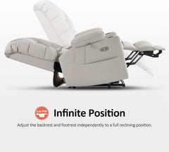 Large Dual Motor Power Lift Recliner With Massage And Heat by ShipItFurniture