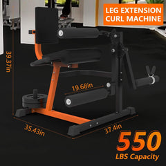 SAKSBY WHOLESALE Rovix 550lbs adjustable lower body leg extension and curl machine for weight lifting and strength training.
