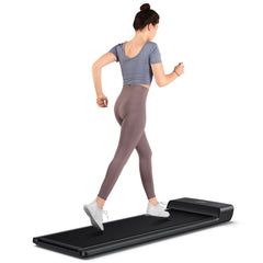 Foldable Kingsmith WalkingPad A1 Pro under-desk treadmill, compact design for easy storage and quiet walking exercise.