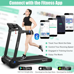 3HP Electric Folding Treadmill with Bluetooth Speaker