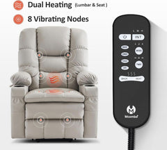Large Dual Motor Power Lift Recliner With Massage And Heat by ShipItFurniture