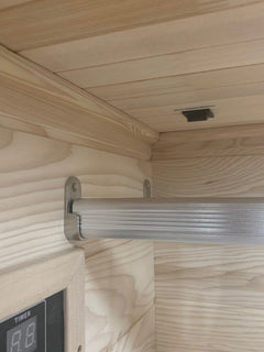 Zoppinh Blisspod Vienna Far Infrared Sauna with wooden interior and glass door for home wellness and relaxation.