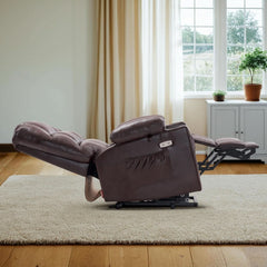 Dark Brown Lift Recliner With Massage For Elderly People by ShipItFurniture