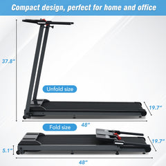 NEW Folding Treadmills Walking Pad Treadmill for Home Office -2.5HP Walking Treadmill With Incline Bluetooth Speaker by V.I.P Digital Presence