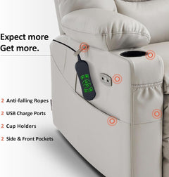 Large Dual Motor Power Lift Recliner With Massage And Heat by ShipItFurniture