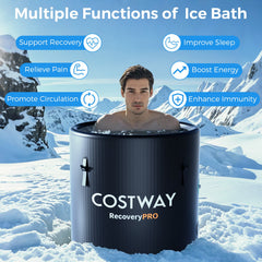 79 Gal Water Chiller Compatible Cold Plunge Tub with Cover-Black by Gamba Beauty
