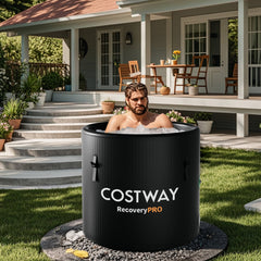79 Gal Water Chiller Compatible Cold Plunge Tub with Cover-Black by Gamba Beauty