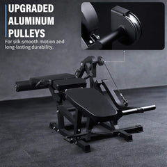 SAKSBY WHOLESALE Rovix adjustable lower body leg extension and curl machine with aluminum pulleys, supports up to 800 lbs.