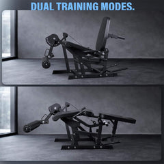 SAKSBY WHOLESALE Rovix 800lbs adjustable leg extension and curl machine for lower body strength training, with dual workout modes.