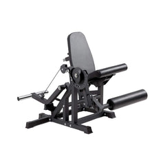 SAKSBY WHOLESALE Rovix 800LBS adjustable lower body leg extension and curl machine, front and side view for weight lifting workouts.