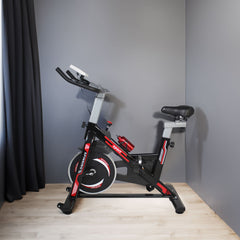 Indoor Exercise Bike Cycling Bike with Comfortable Seat Cushion Black+Red by V.I.P Digital Presence