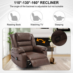 Breathable Leather Massage Recliner Chair Manual Living Room Reclining Sofa by V.I.P Digital Presence