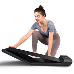 Foldable Kingsmith WalkingPad A1 Pro treadmill for under-desk walking, featuring a compact design and black finish.