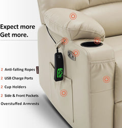 Medium Wide Power Lift Recliner Chair With Massage by ShipItFurniture