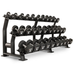 12-Sided Commercial Urethane Dumbbells (5-50 lb and 5-75 lb Sets) by XMARK