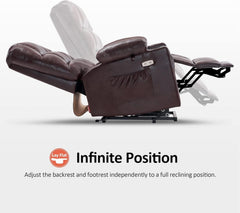 Dark Brown Lift Recliner With Massage For Elderly People by ShipItFurniture