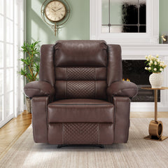 Breathable Leather Massage Recliner Chair Manual Living Room Reclining Sofa by V.I.P Digital Presence