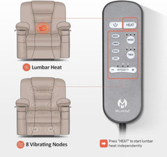 Beige Large Power Lift Recliner Chair With Massage And Heat by ShipItFurniture