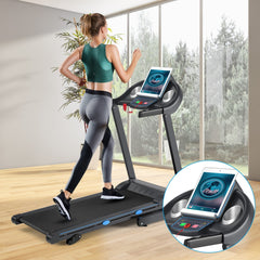 SP36091US 2.25 HP Folding Electric Motorized Power Treadmill with Blue Backlit LCD Display by DirectDeals